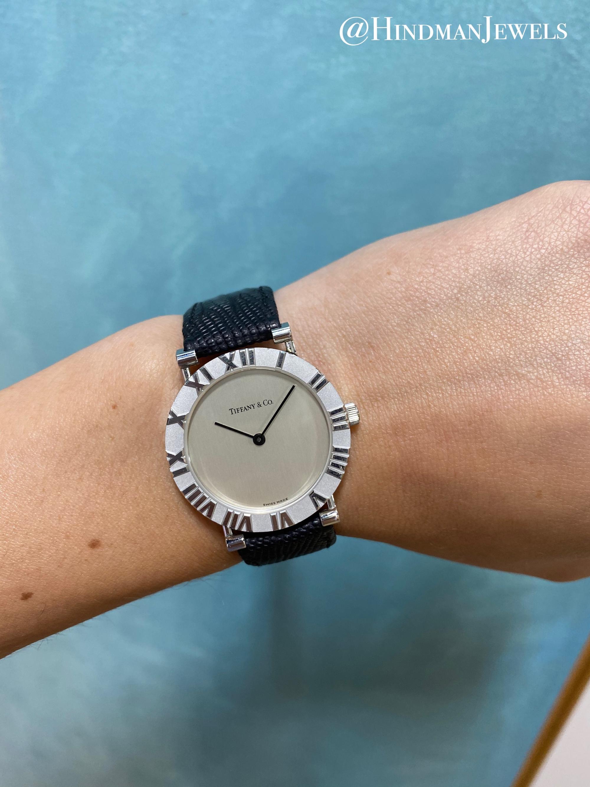 TIFFANY & CO., STERLING SILVER REF. M0640 'ATLAS' WRISTWATCH