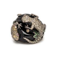 ONYX AND MULTIGEM LIZARD RING