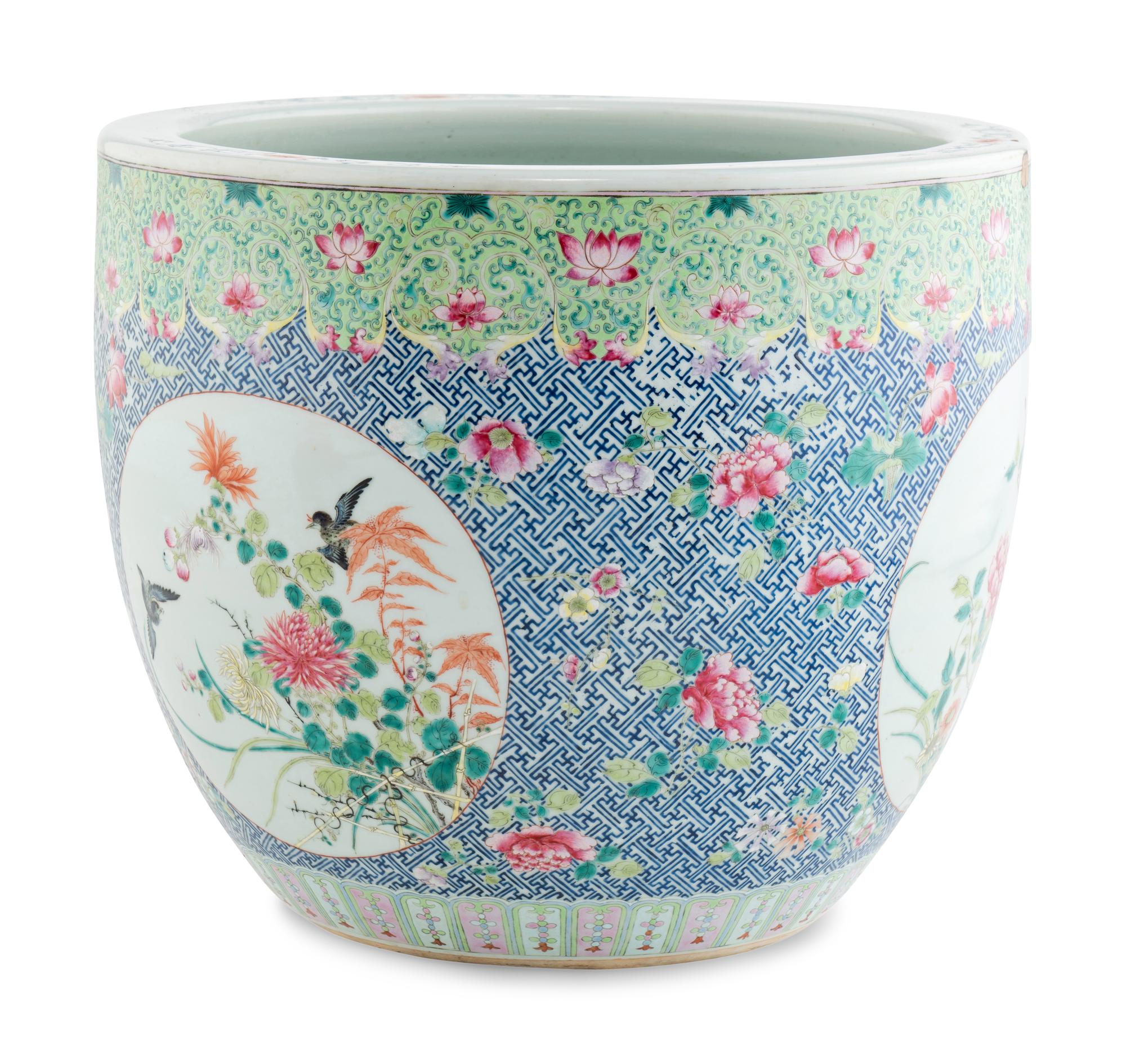 A Chinese Famille Rose Porcelain Fish Bowl