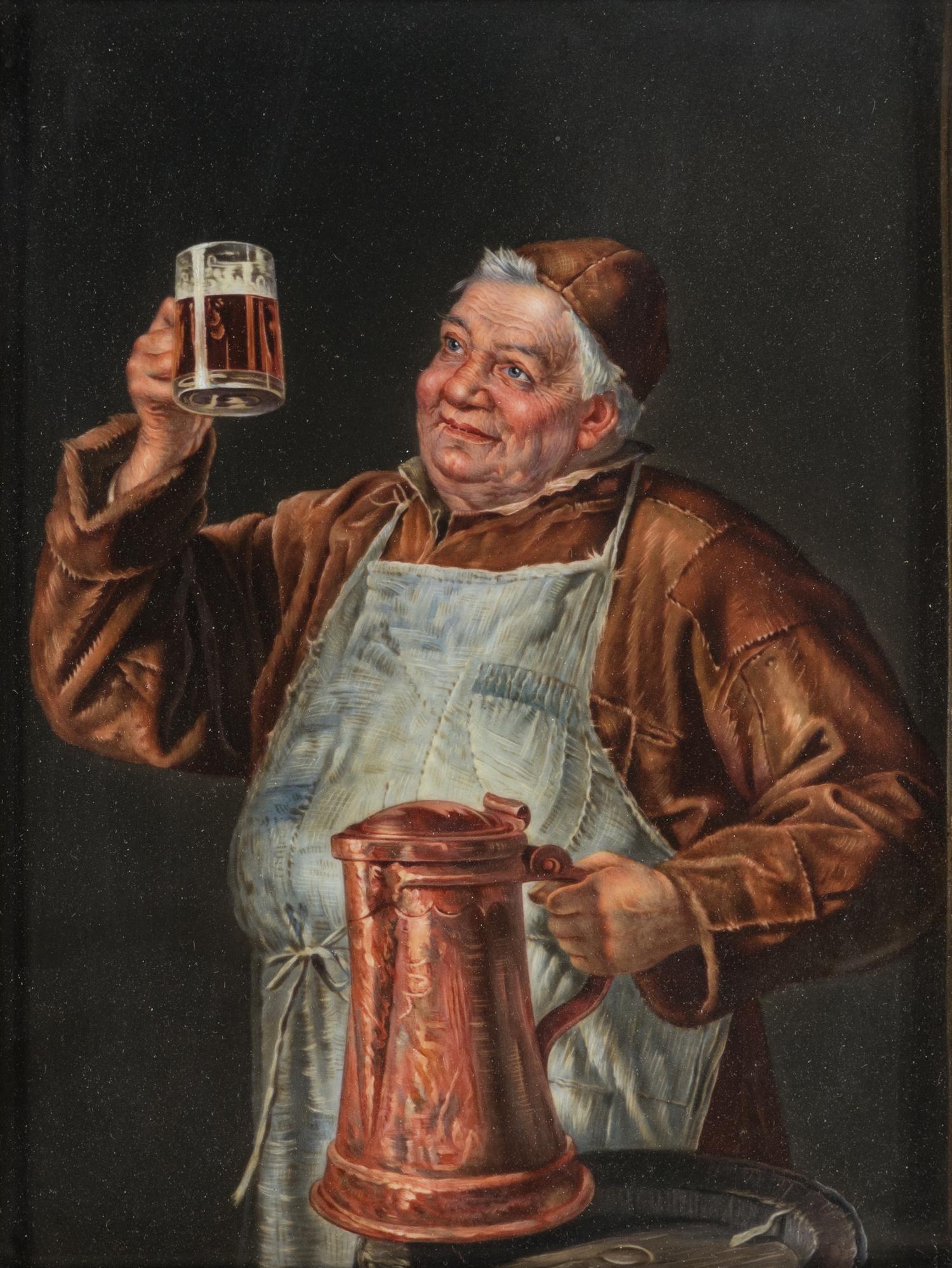 A Berlin (K.P.M.) Porcelain Plaque After Eduard von Grützner
