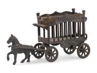 A Cast Iron Horse-Led Wagon Train Pull Toy
