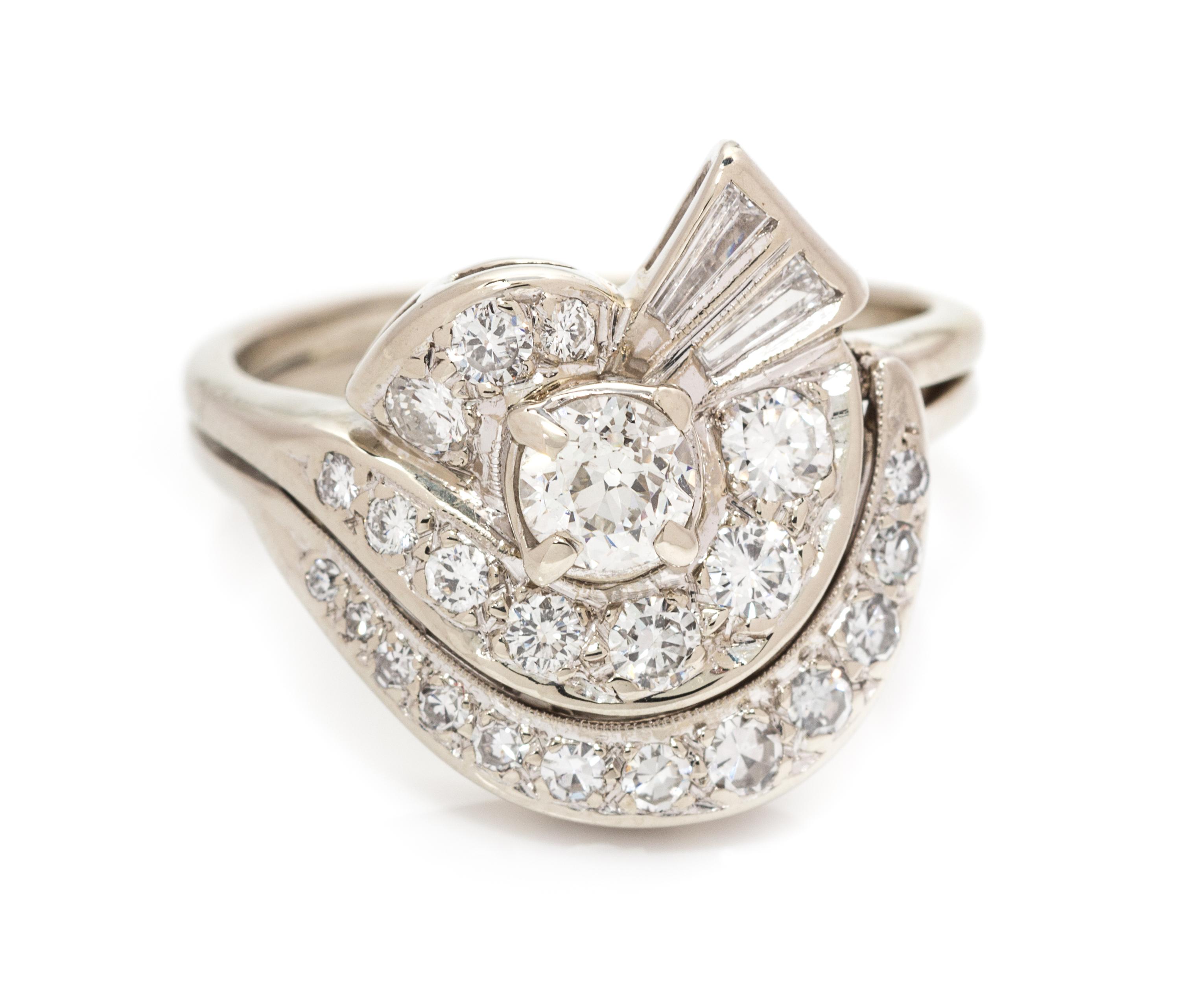 A White Gold and Diamond Ring, 4.20 dwts.