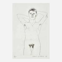 David Hockney (British, b.1937) In an Old Book, from Illustrations for Fourteen Poems from C.P. Cavafy