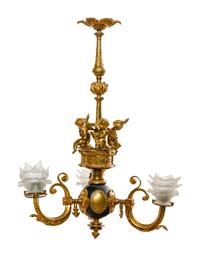 A French Gilt Bronze Three-Light Chandelier
