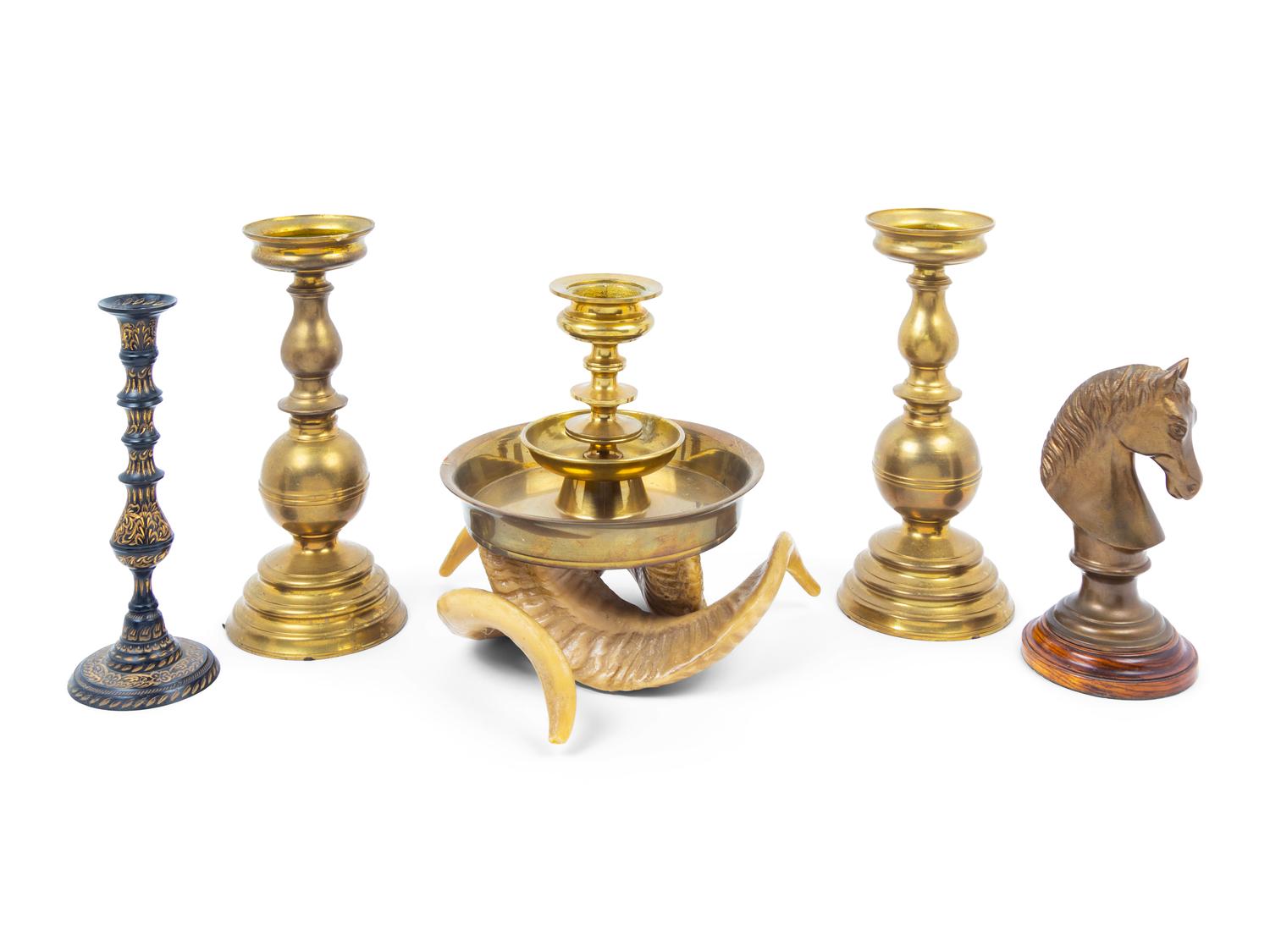 A Collection of Five Brass Table Articles