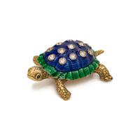DIAMOND AND ENAMEL TURTLE BROOCH