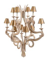 A White Painted Chandelier with Custom Shades