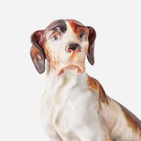 A French porcelain inkstand with hound Jacob Petit (French, 1797-1868), Paris, circa 1840