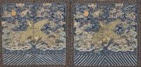 A pair of Chinese kesi tapestry rank badges, Qing Dynasty 緙絲補子一對 清