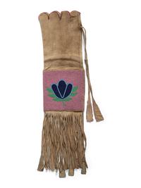 Plains Cree Beaded Hide Tobacco Bag
