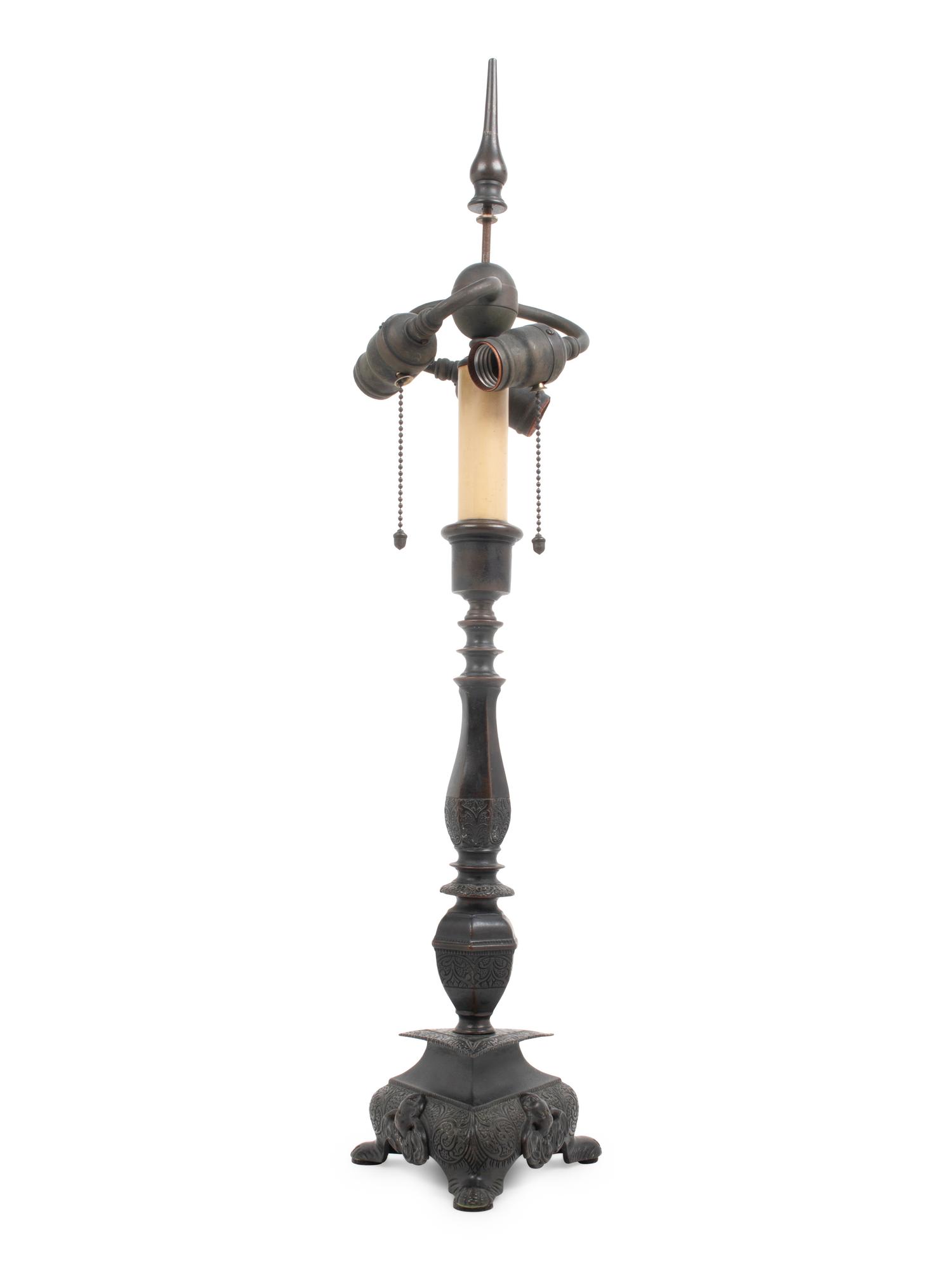 An Italian Bronze Pricket Mounted as a Lamp