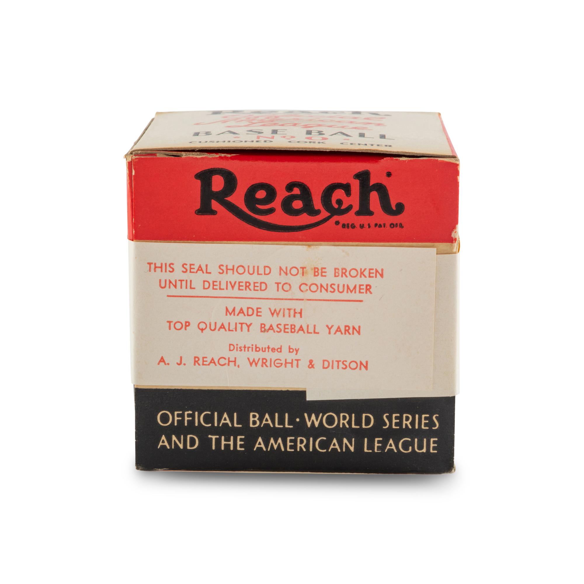 An Original, Unused 1940s Reach Official American League Baseball in Sealed Box
