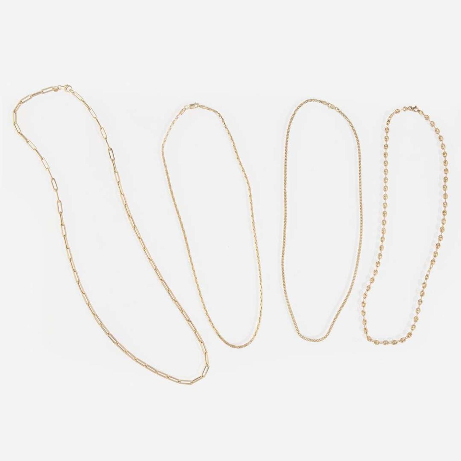 A Collection of Contemporary Yellow Gold Chains