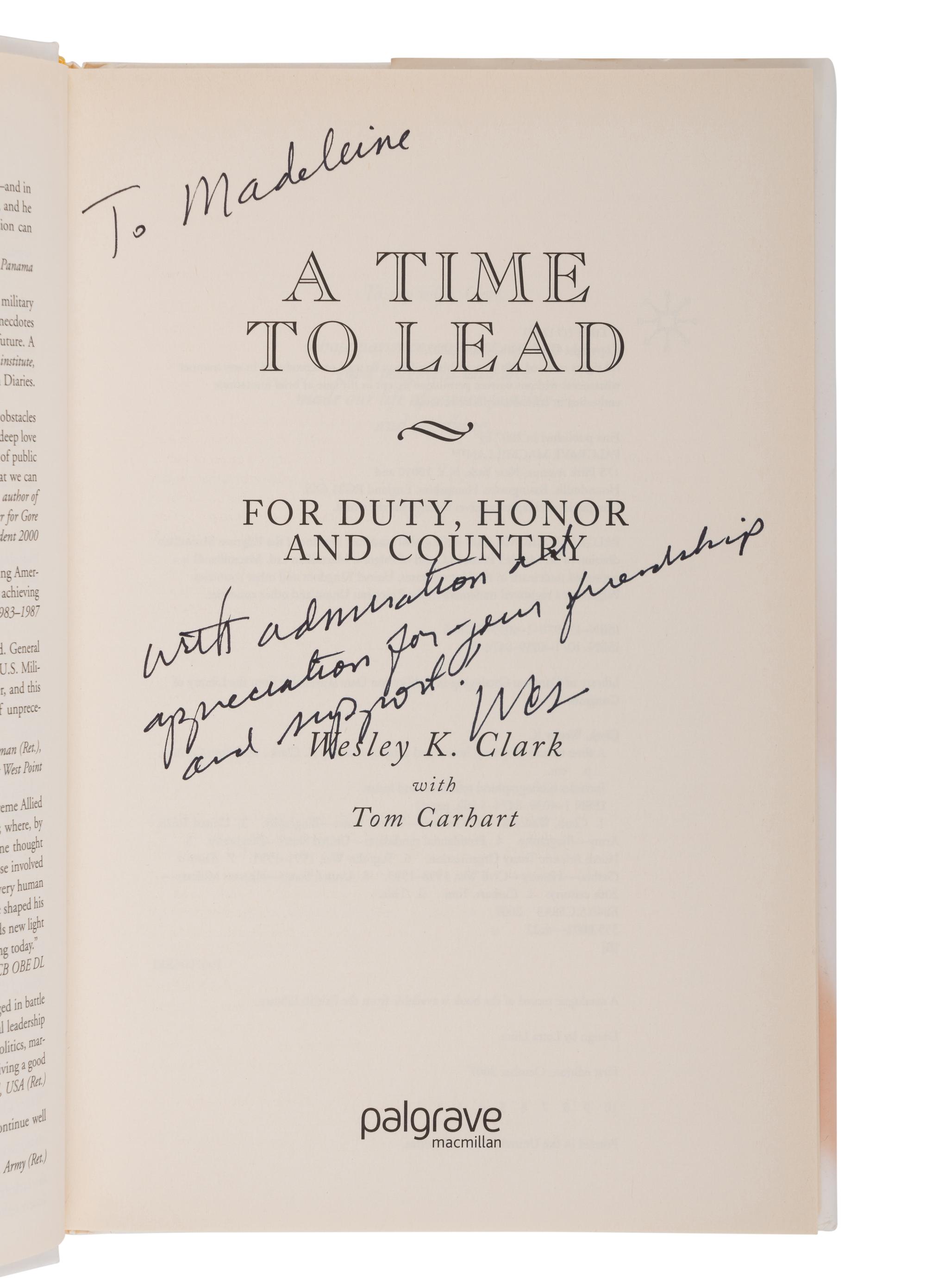 MILITARY A group of 3 FIRST EDITIONS, ONE INSCRIBED TO SECRETARY ALBRIGHT: