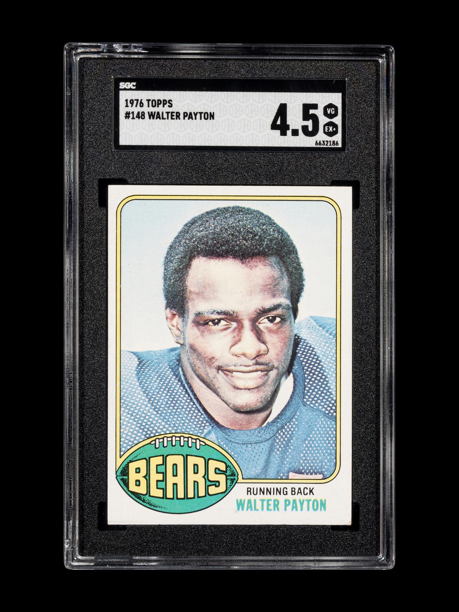 A 1976 Topps Walter Payton Rookie Football Card No. 148 (SGC 4.5 VG-EX+)