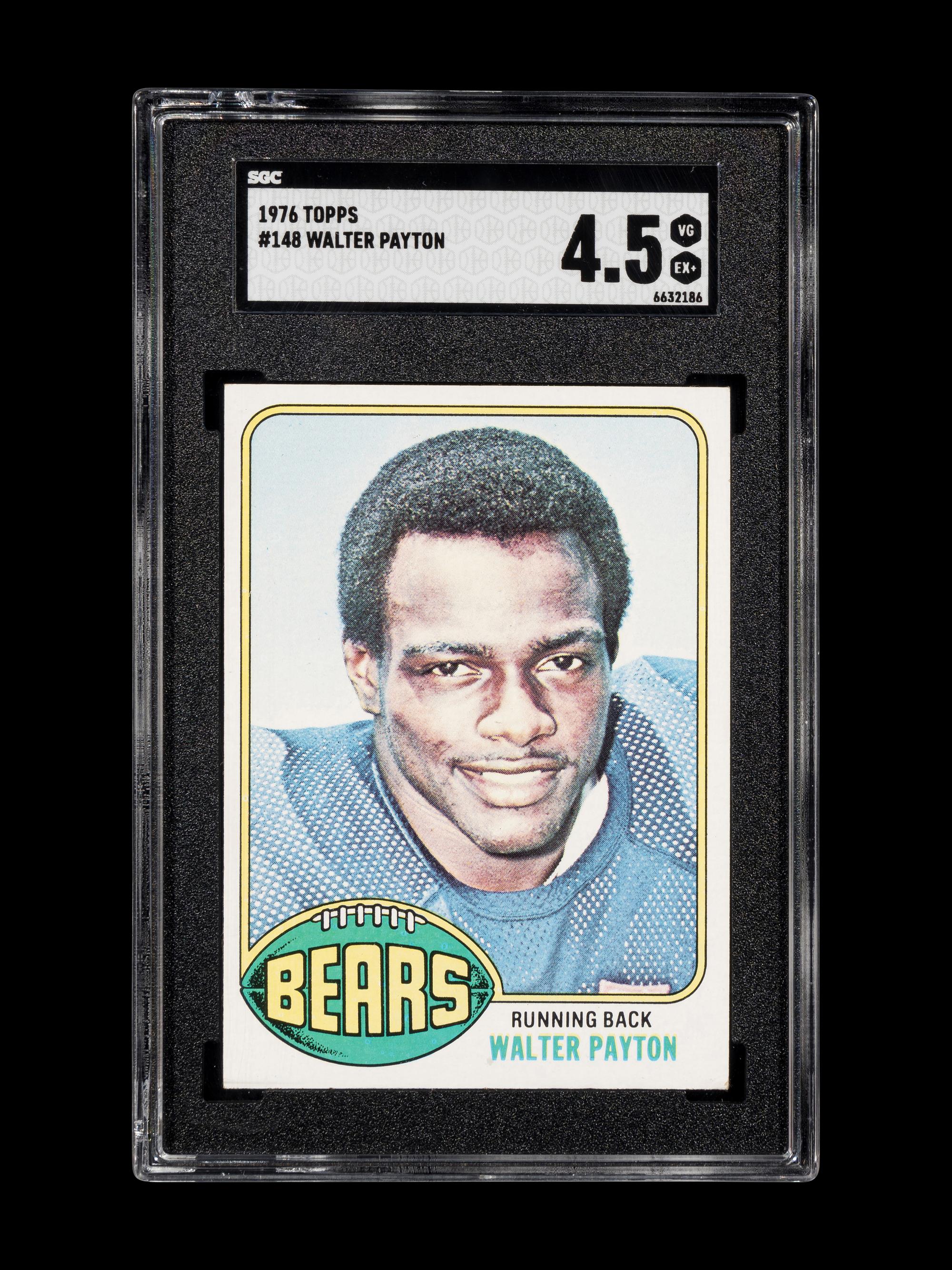 A 1976 Topps Walter Payton Rookie Football Card No. 148 (SGC 4.5 VG-EX+)