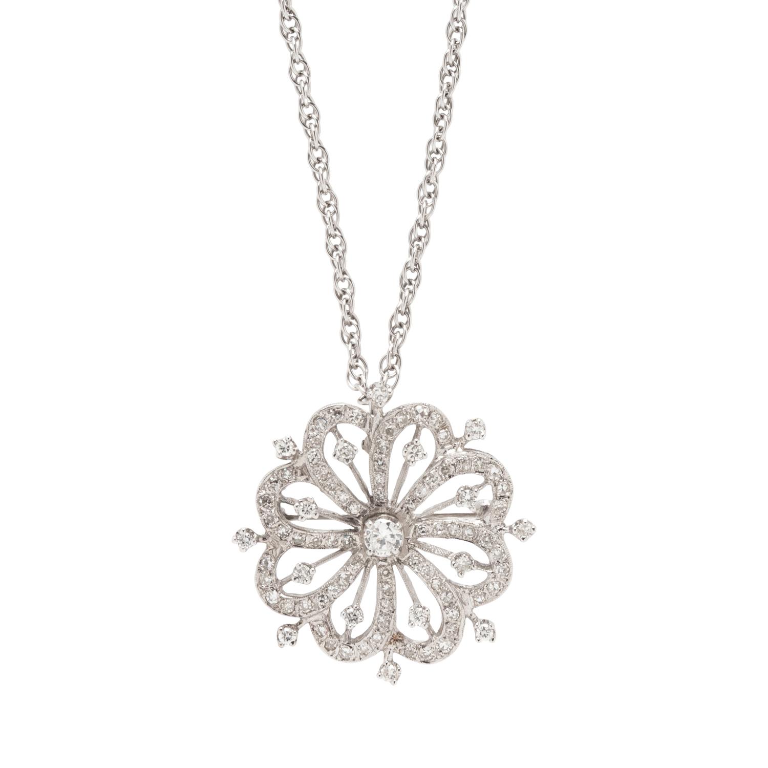 WHITE GOLD AND DIAMOND PENDANT NECKLACE