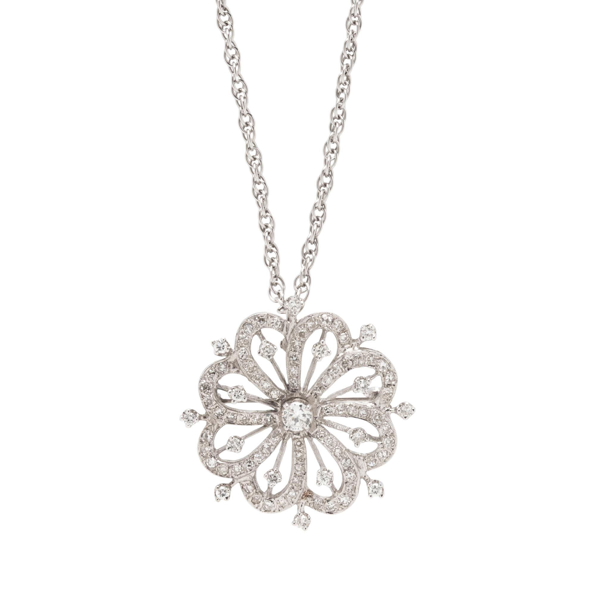 WHITE GOLD AND DIAMOND PENDANT NECKLACE