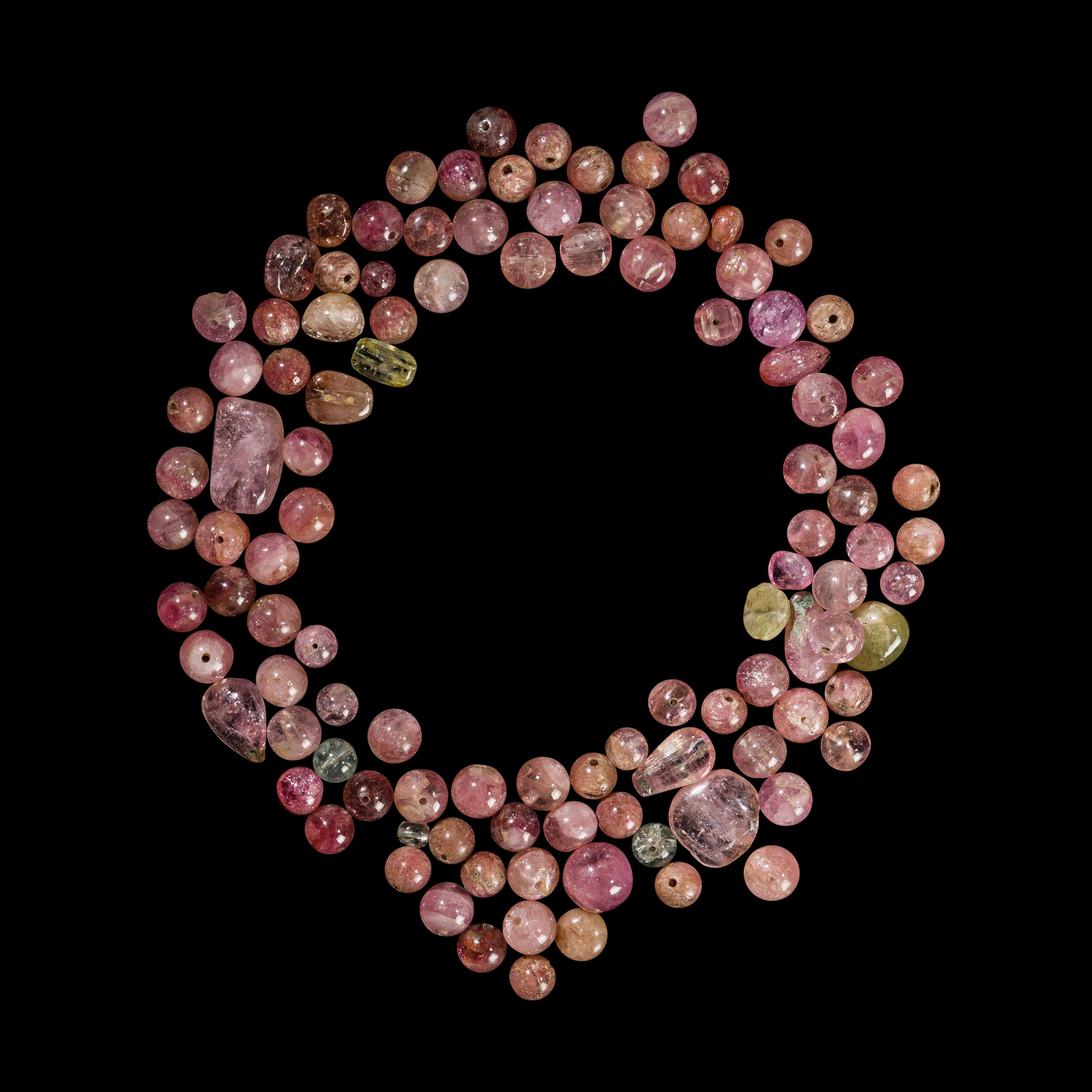 A Group of Chinese Tourmaline Beads — 碧璽珠一組