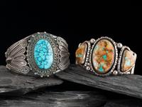 Navajo Silver and Turquoise Cuff Bracelet, PLUS