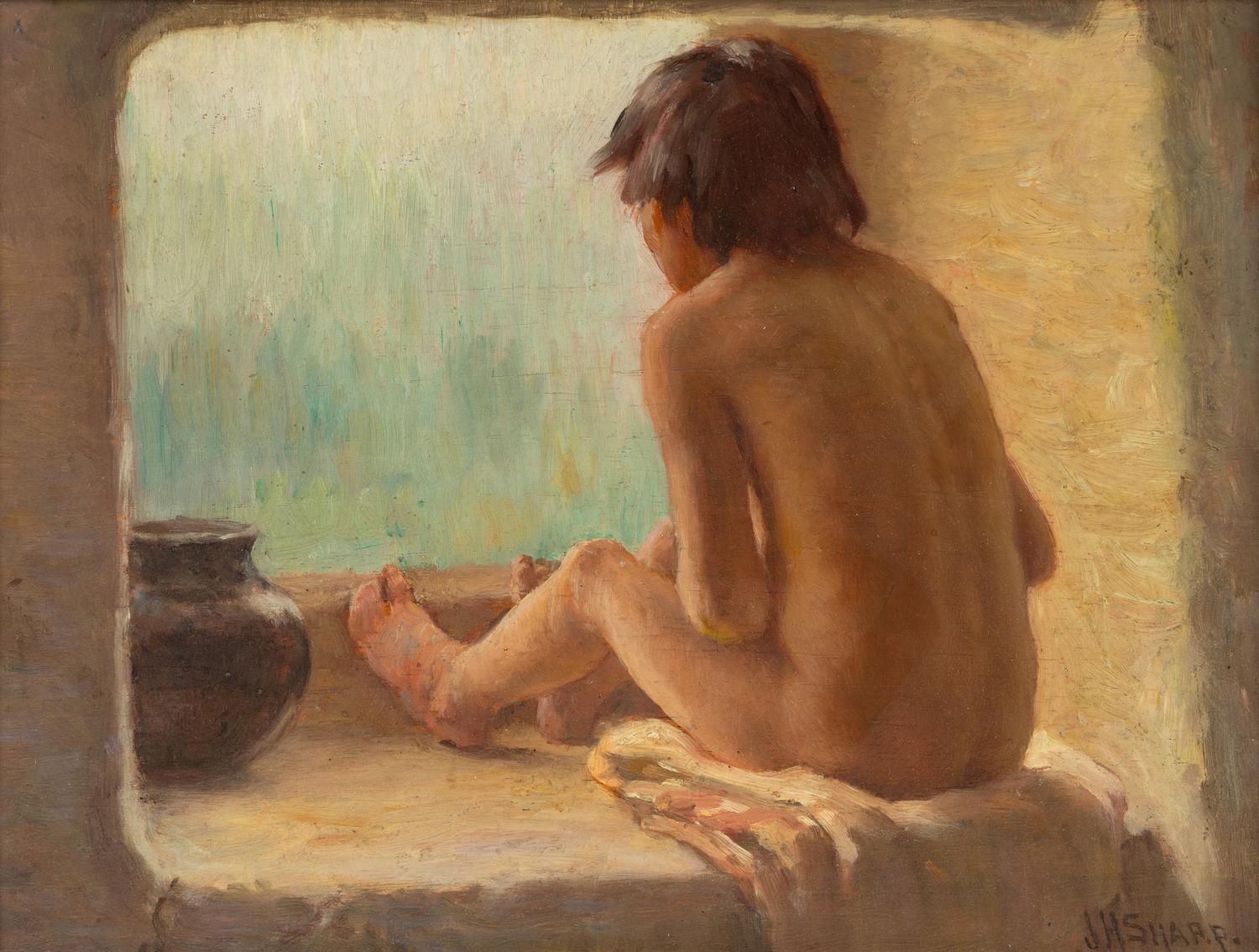 A Rainy Day (Indian Boy, Pueblo of Taos, NM)
