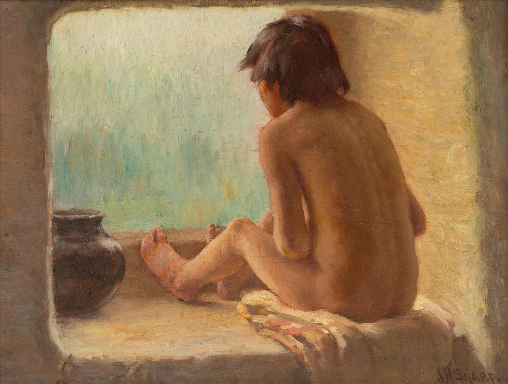 A Rainy Day (Indian Boy, Pueblo of Taos, NM)