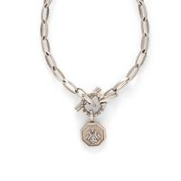 SLANE, STERLING SILVER TOGGLE CHAIN NECKLACE WITH DIAMOND INSECT PENDANT
