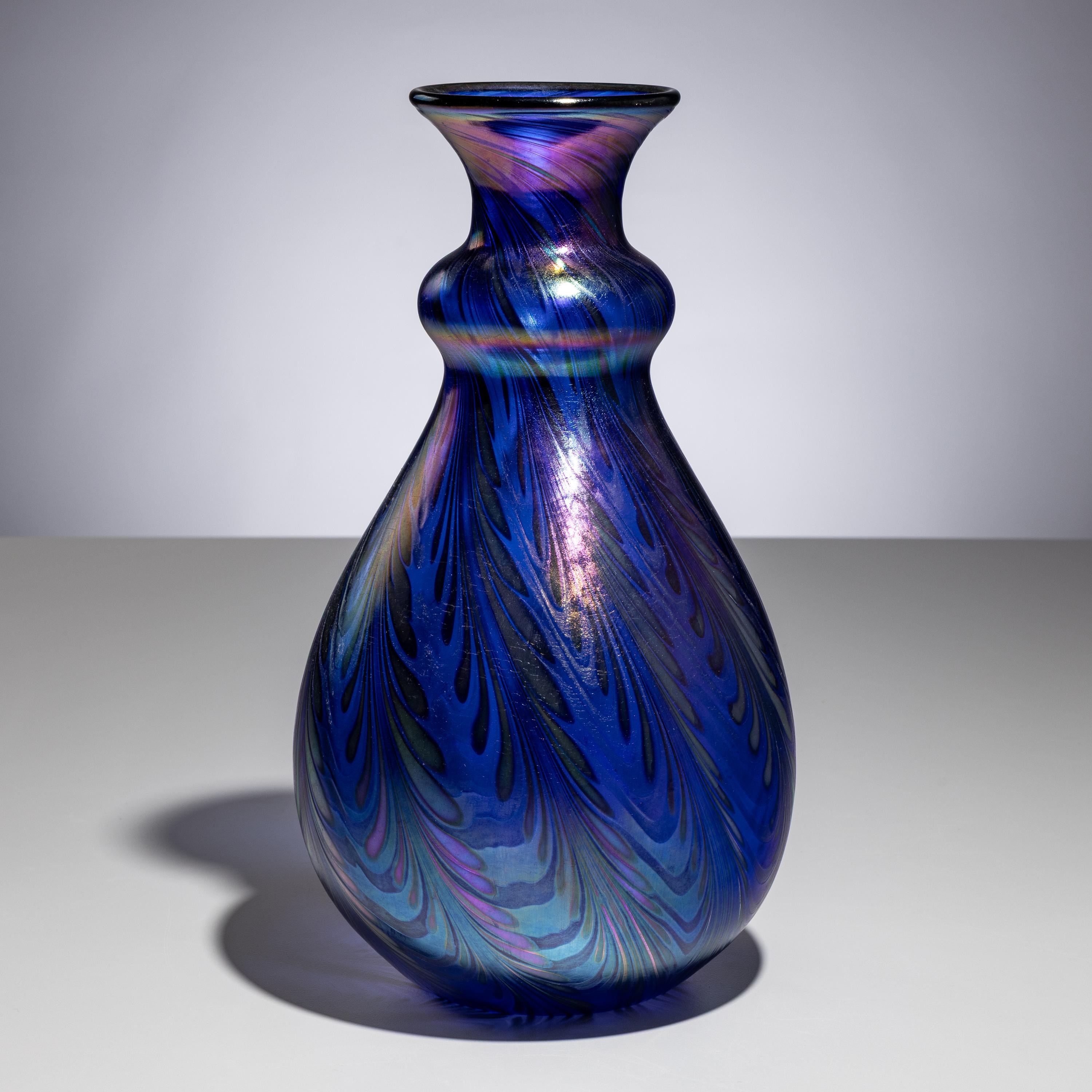 Charles Lotton (American, 1935–2021) — Iridescent Peacock Vase, 2005