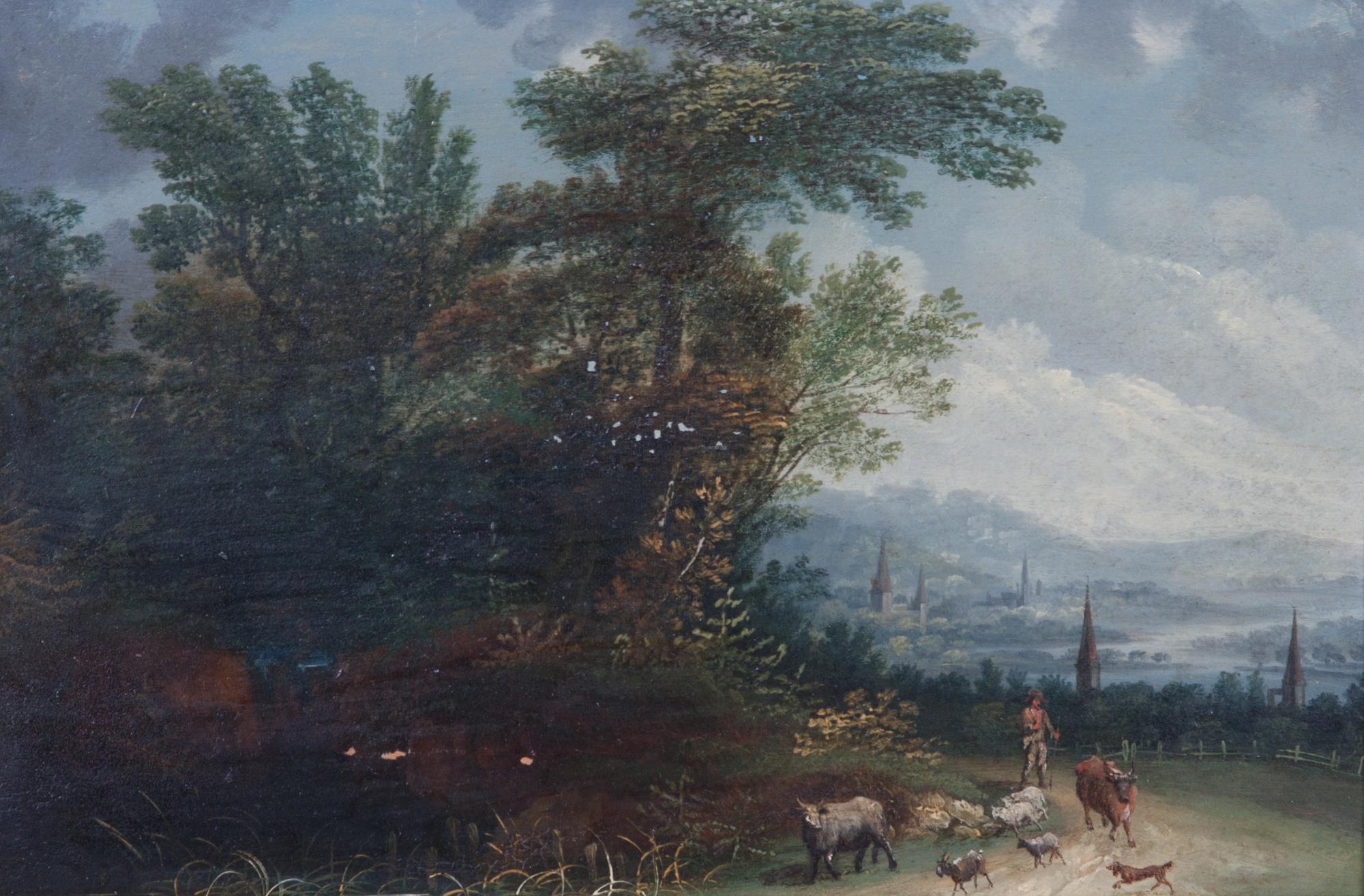 Artist Unknown, (Continental, 19th century), Boy with Sheep and Cows