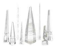 A Group of Nine Cut Glass Obelisks Height of tallest 17 1/2 inches. — 20TH CENTURY