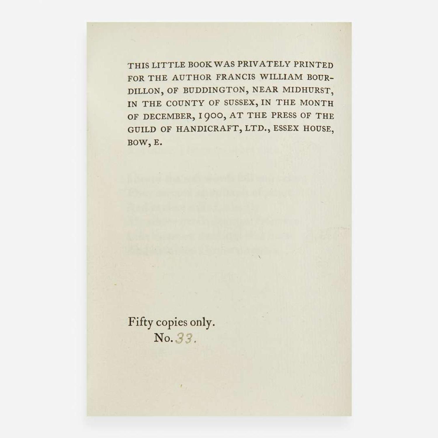 [Private Press] [Essex House Press] Bourdillon, Francis William Through the Gateway