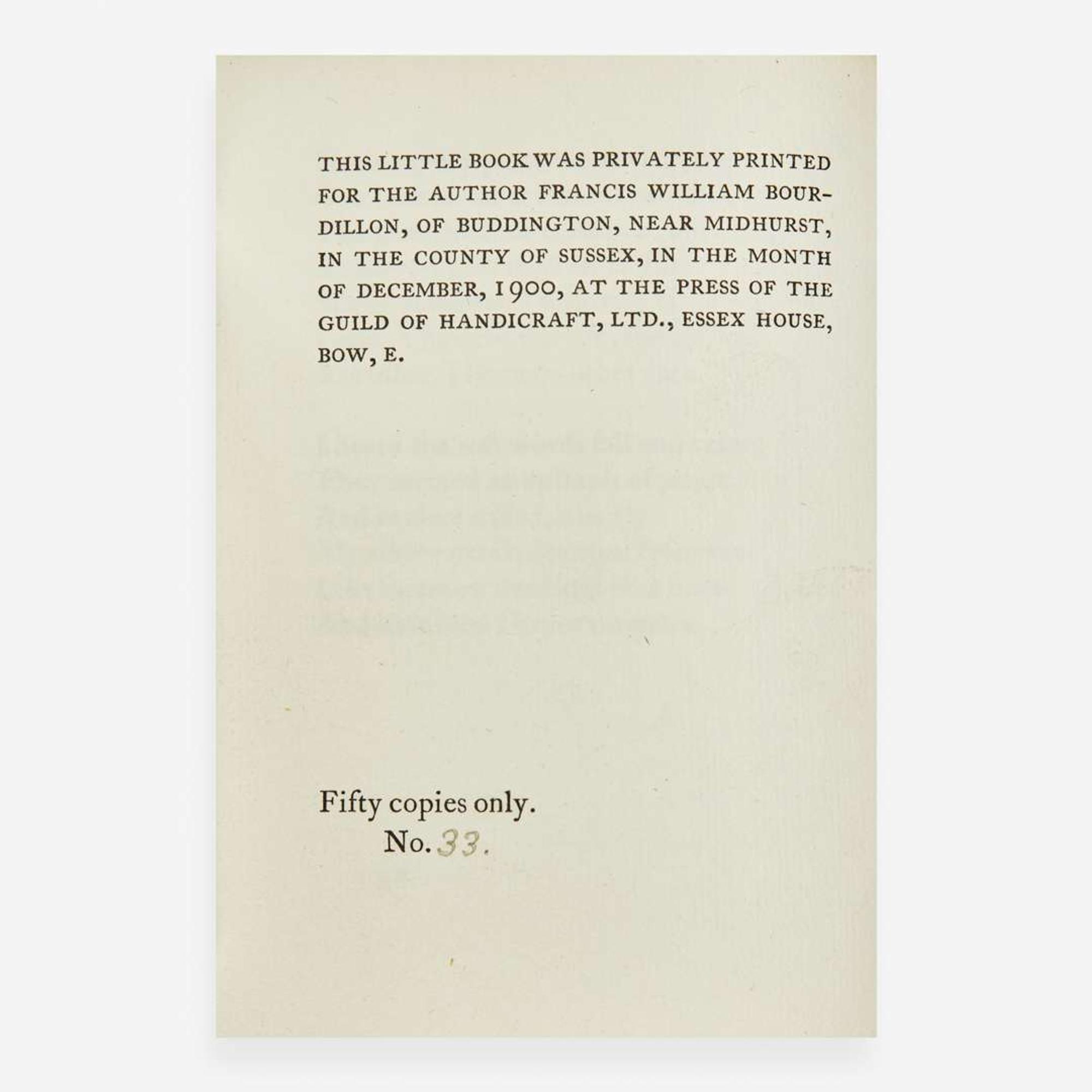 [Private Press] [Essex House Press] Bourdillon, Francis William Through the Gateway