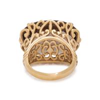 YELLOW GOLD AND SMOKY QUARTZ RING