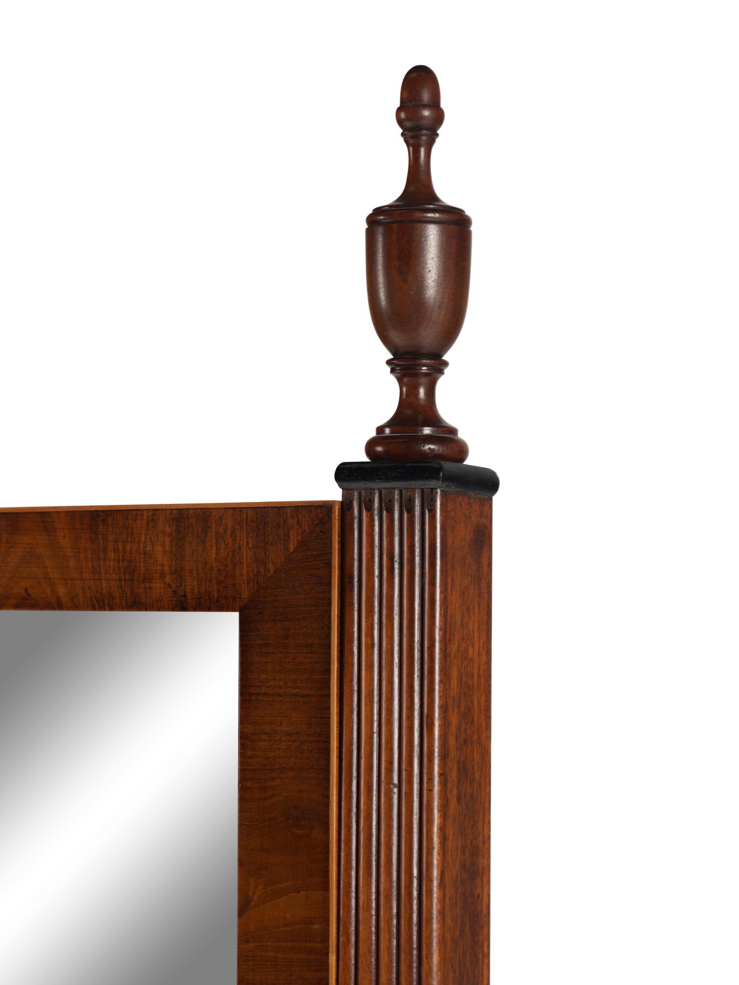 An Edwardian Mahogany Cheval Mirror