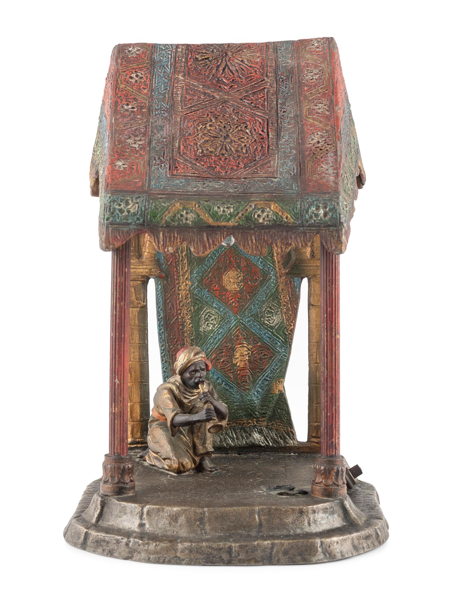 An Austrian Snake Charmer Lamp in the Manner of Franz Bergman