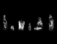 A Group of Six Steuben Molded Glass Animal Figures