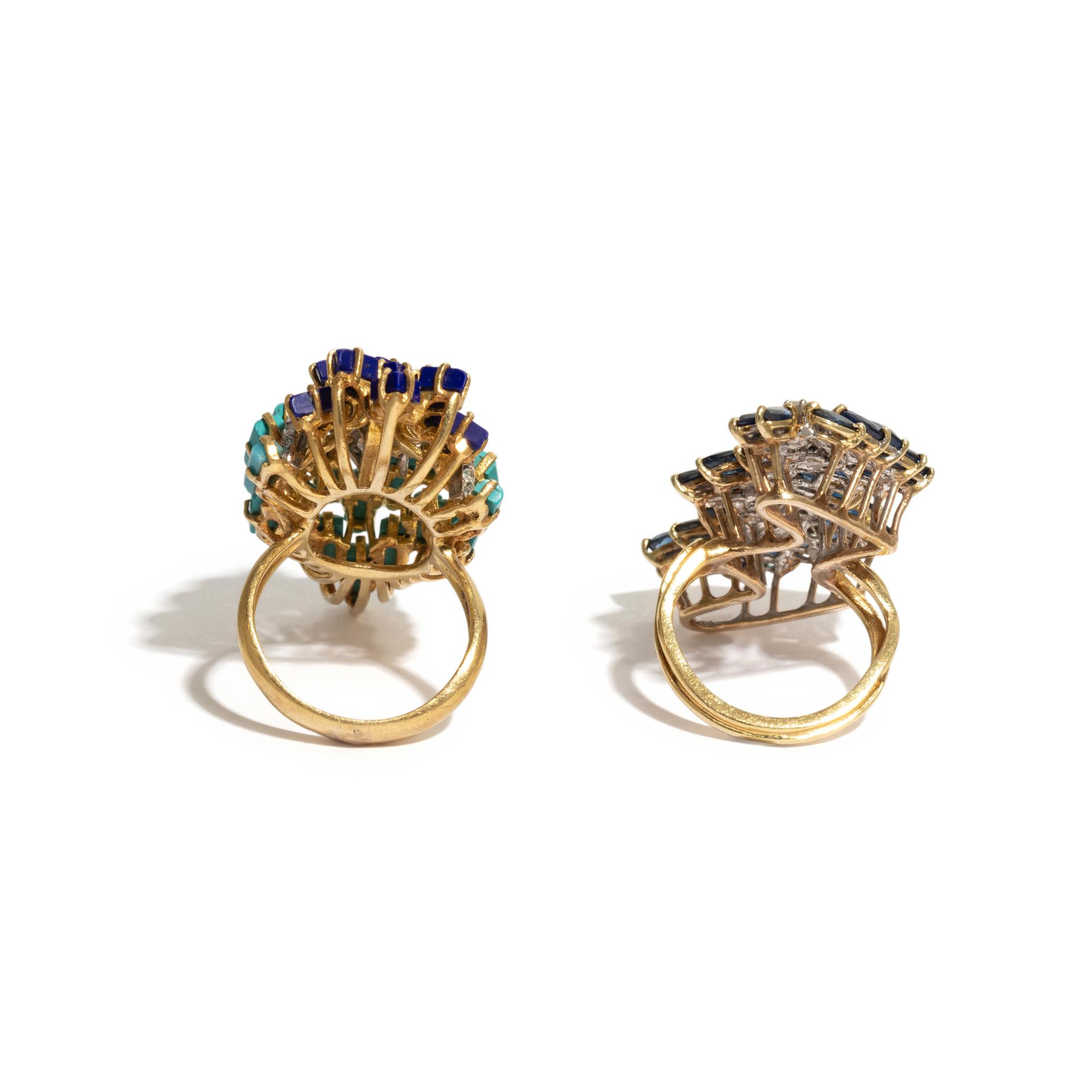 COLLECTION OF YELLOW GOLD, DIAMOND AND MULTIGEM RINGS