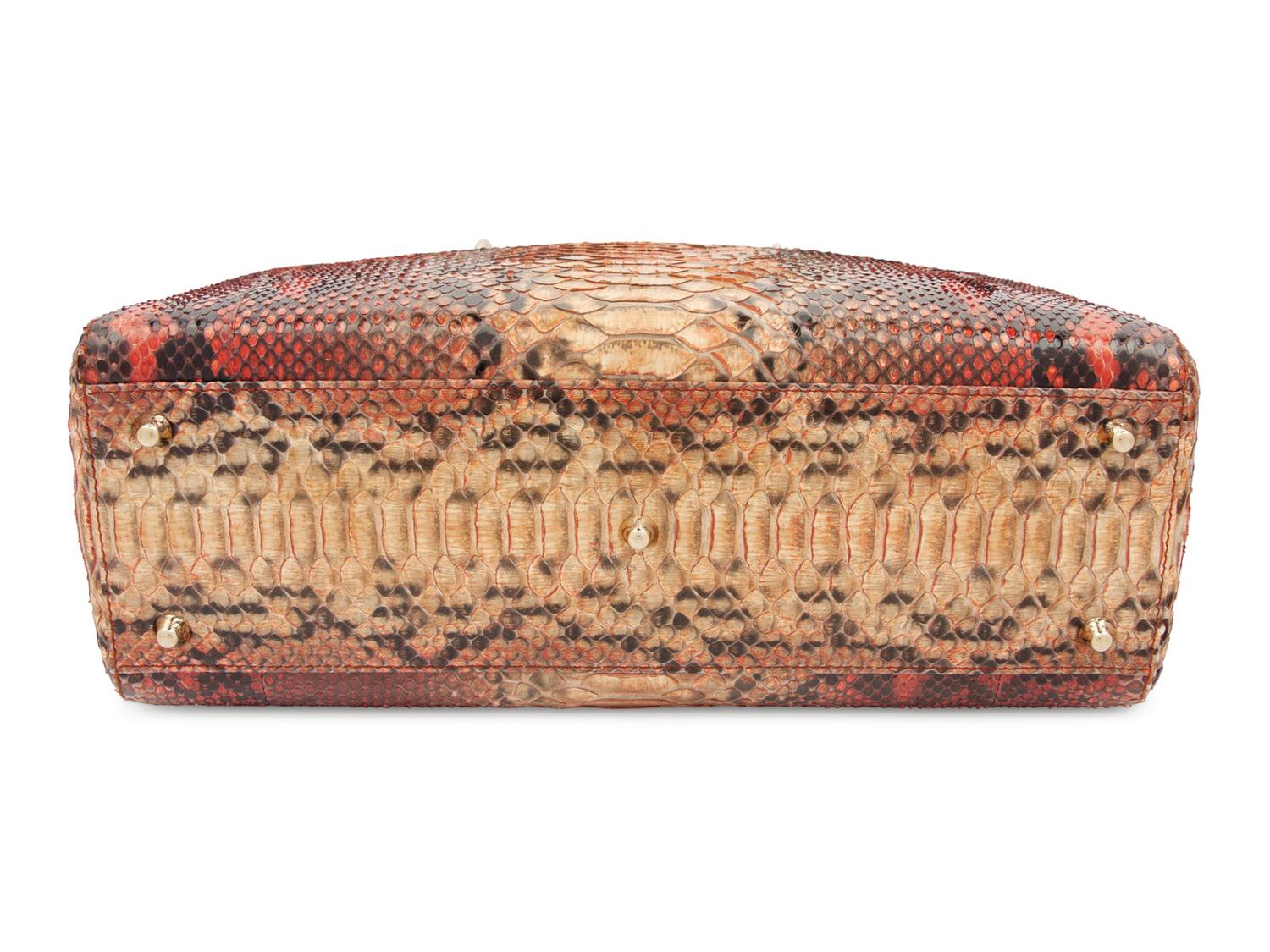 Christian Dior Red and Tan Python Medium Lady Dior Bag, 2009