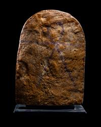 An Egyptian Painted Wood Round-Top Stele