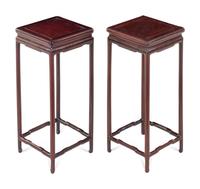A Pair of Chinese Hardwood Rectangular Stands