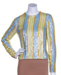 A Bill Blass Multicolor Sequin Top, Size 6.