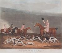 Benjamin MARSHALL, after - Richard WOODMAN, engraver Image 18 3/4 x 24 inches. — Francis Duckenfield Astley Esq. and His Harriers - The Earl of Darlington and his Fox Hounds