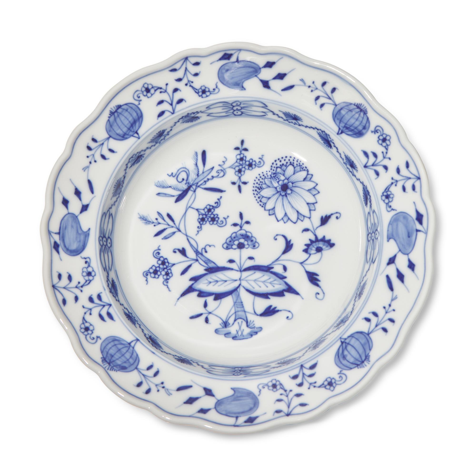 An Assembled Meissen Blue Onion Porcelain Luncheon Service