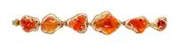 An 18 Karat Yellow Gold, Fire Opal, Colored Diamond, Diamond and Sapphire Bracelet, 52.20 dwts.