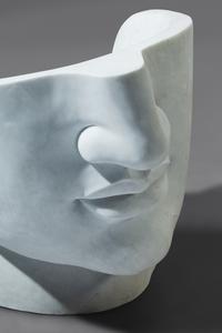 Pair of white marble 'Face' chairs