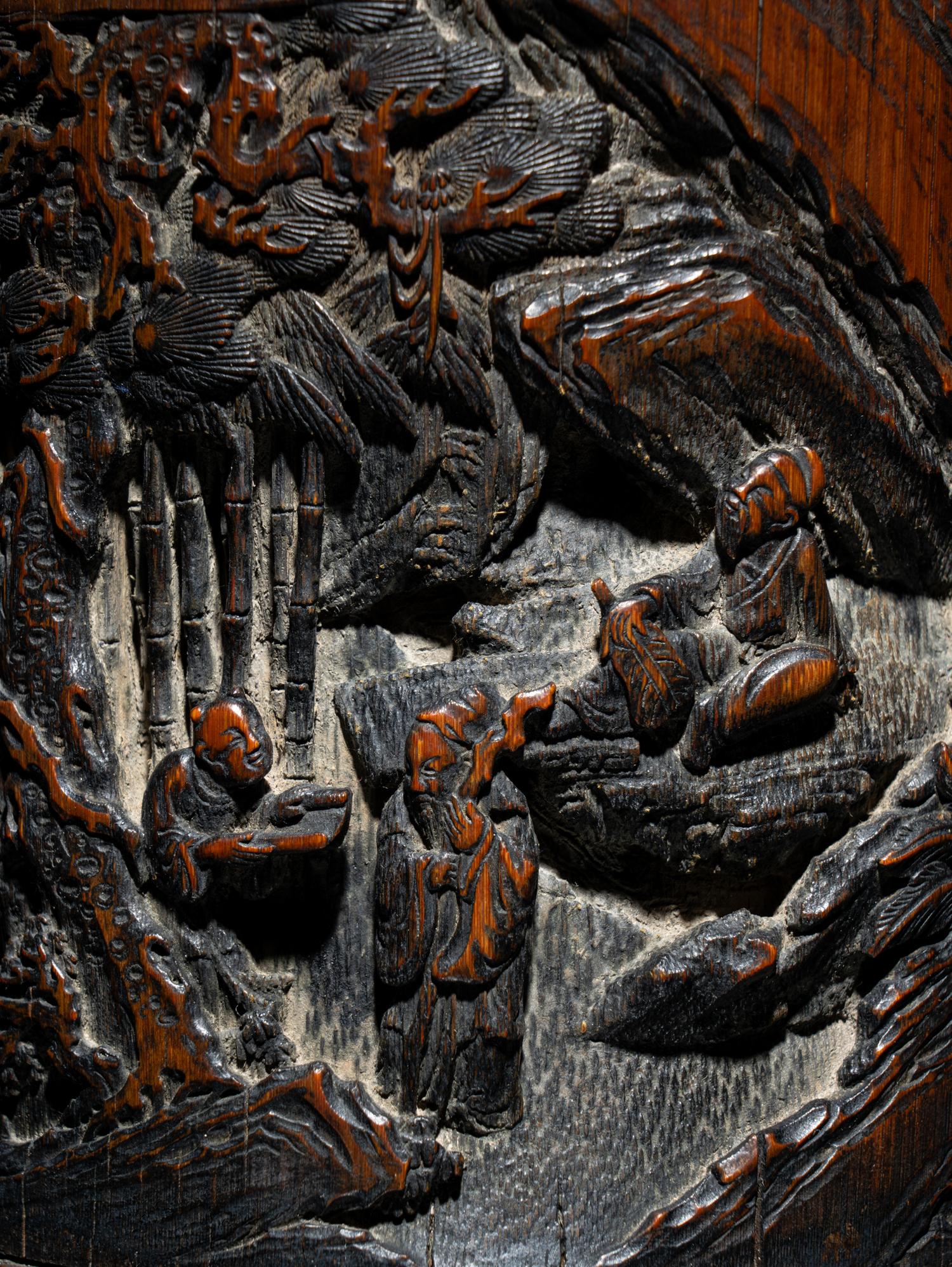 A Chinese Carved Bamboo Brushpot, Bitong