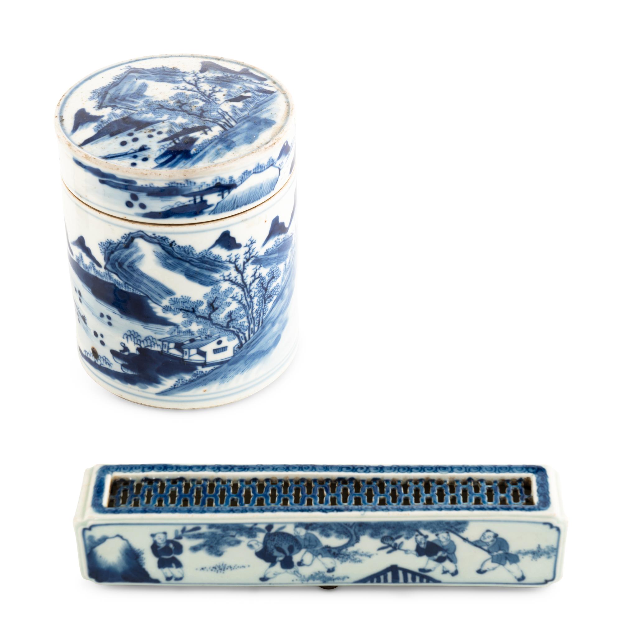 Six Chinese Blue and White Porcelain Wares