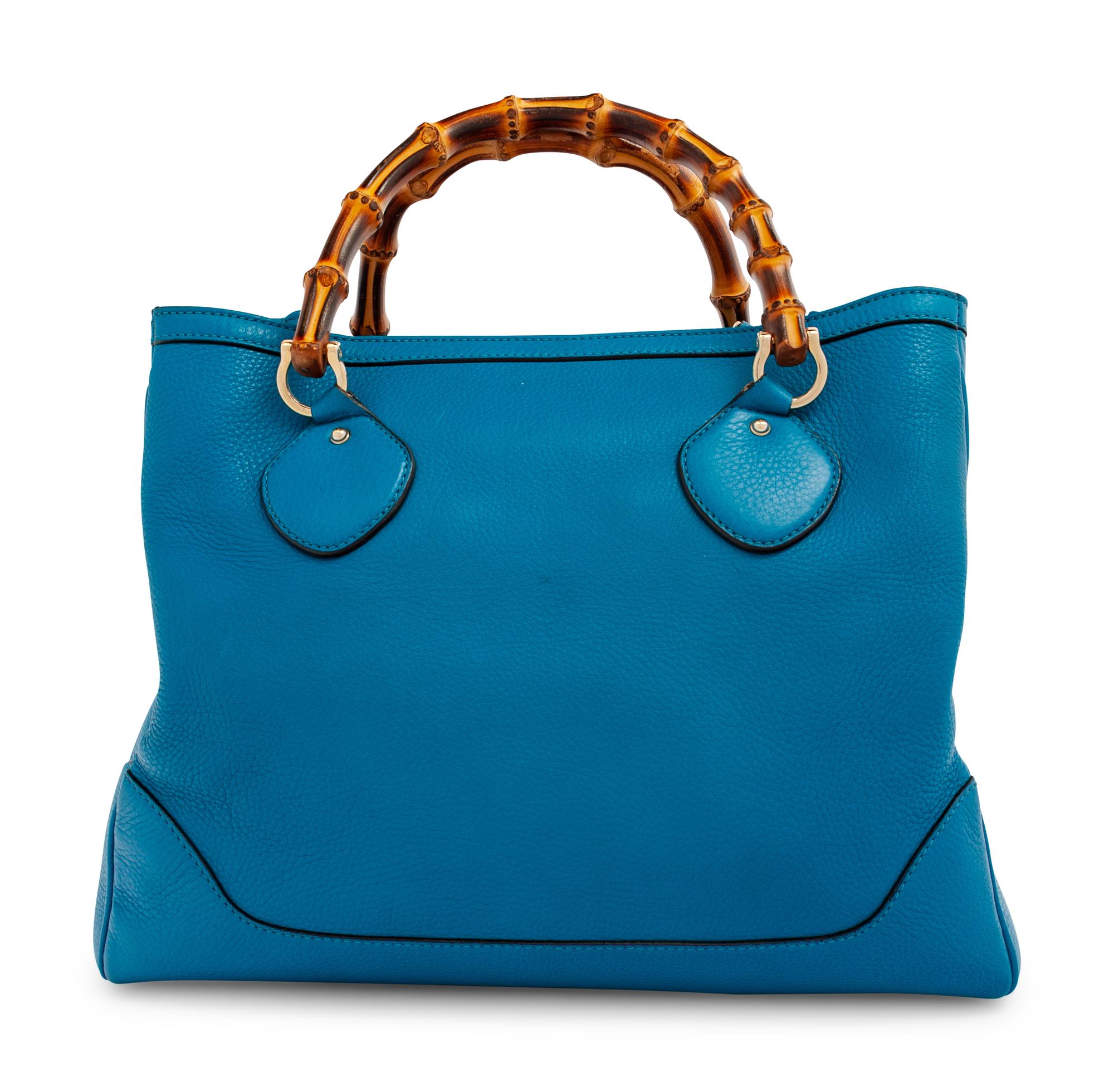 Gucci Blue Leather Tote, 2000s