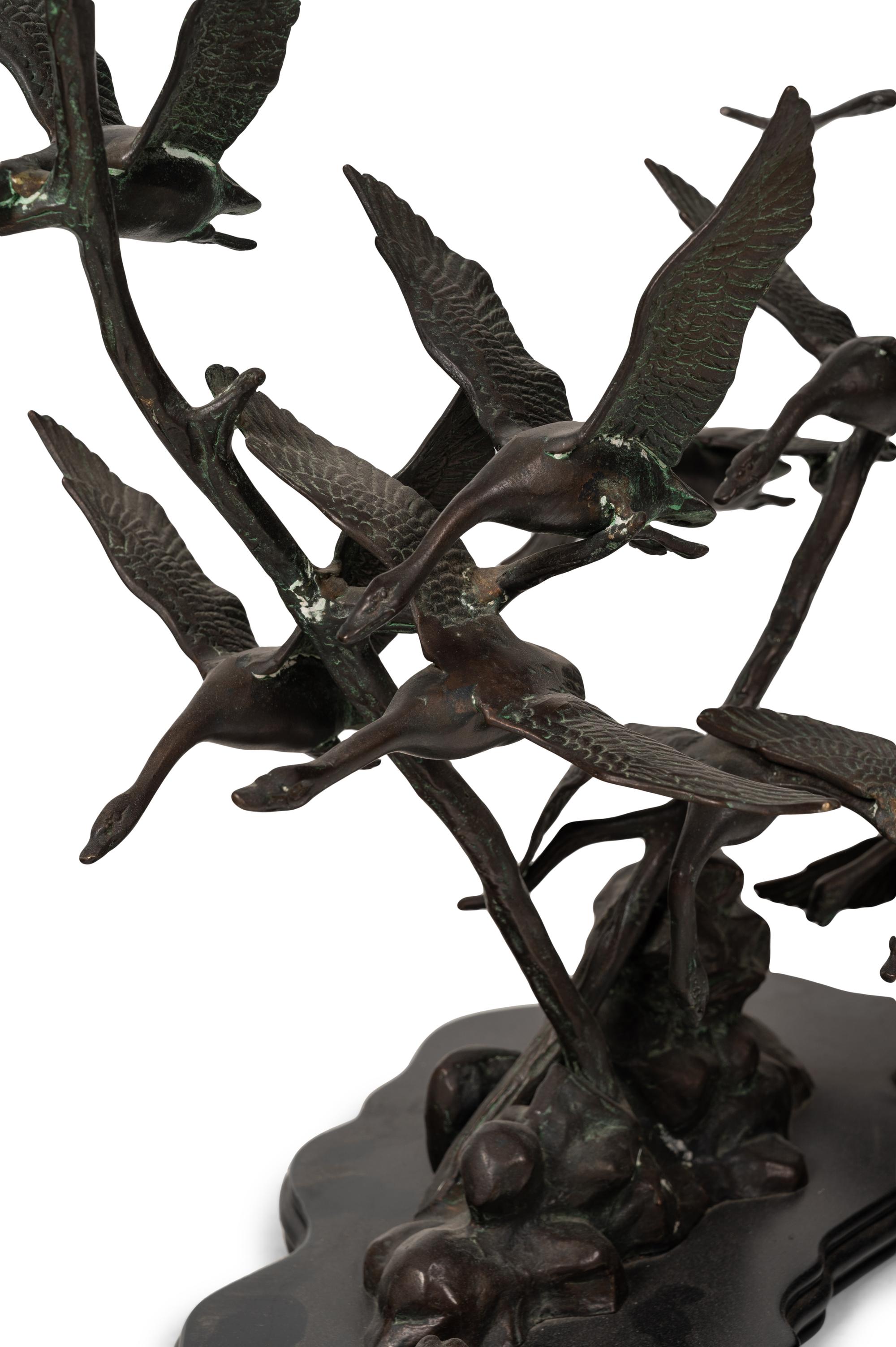 A Bronze Group of Flying Geese