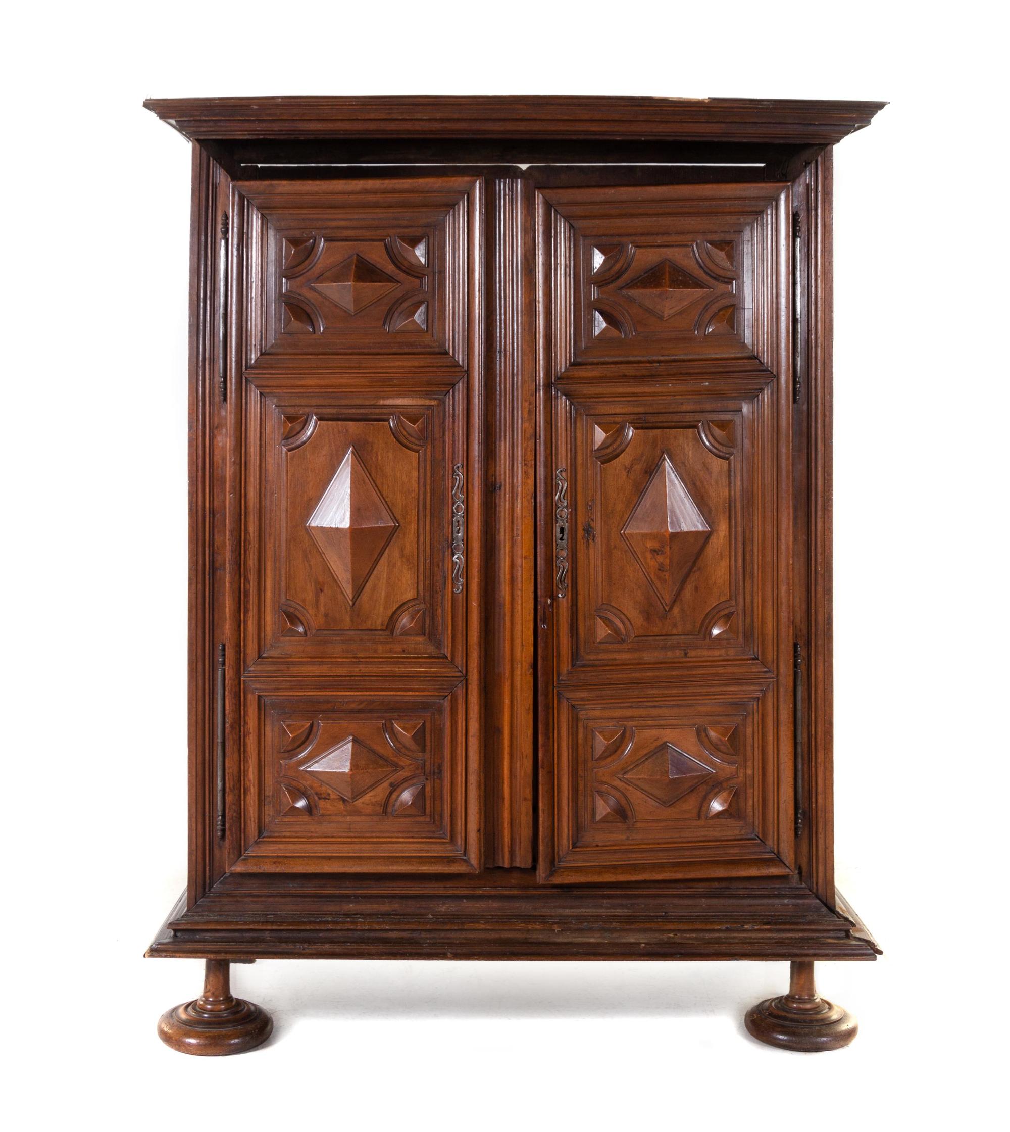 A Louis XIII "Pointe des Diamants" Walnut Armoire